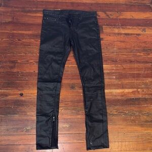 MNML Black Skinny Leather Pants